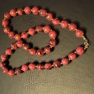 Chunky wood bead 1980s Necklace